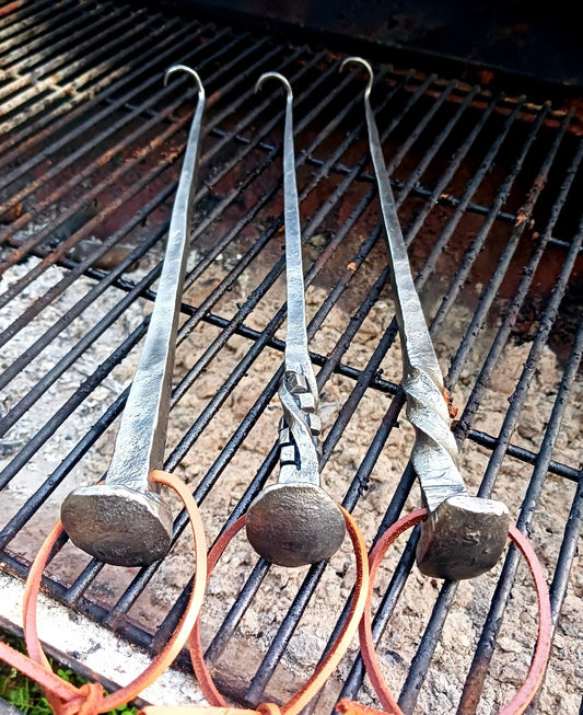 Railroad spike steak turner